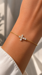 Pulseira Cruz Moissanite Prata 925