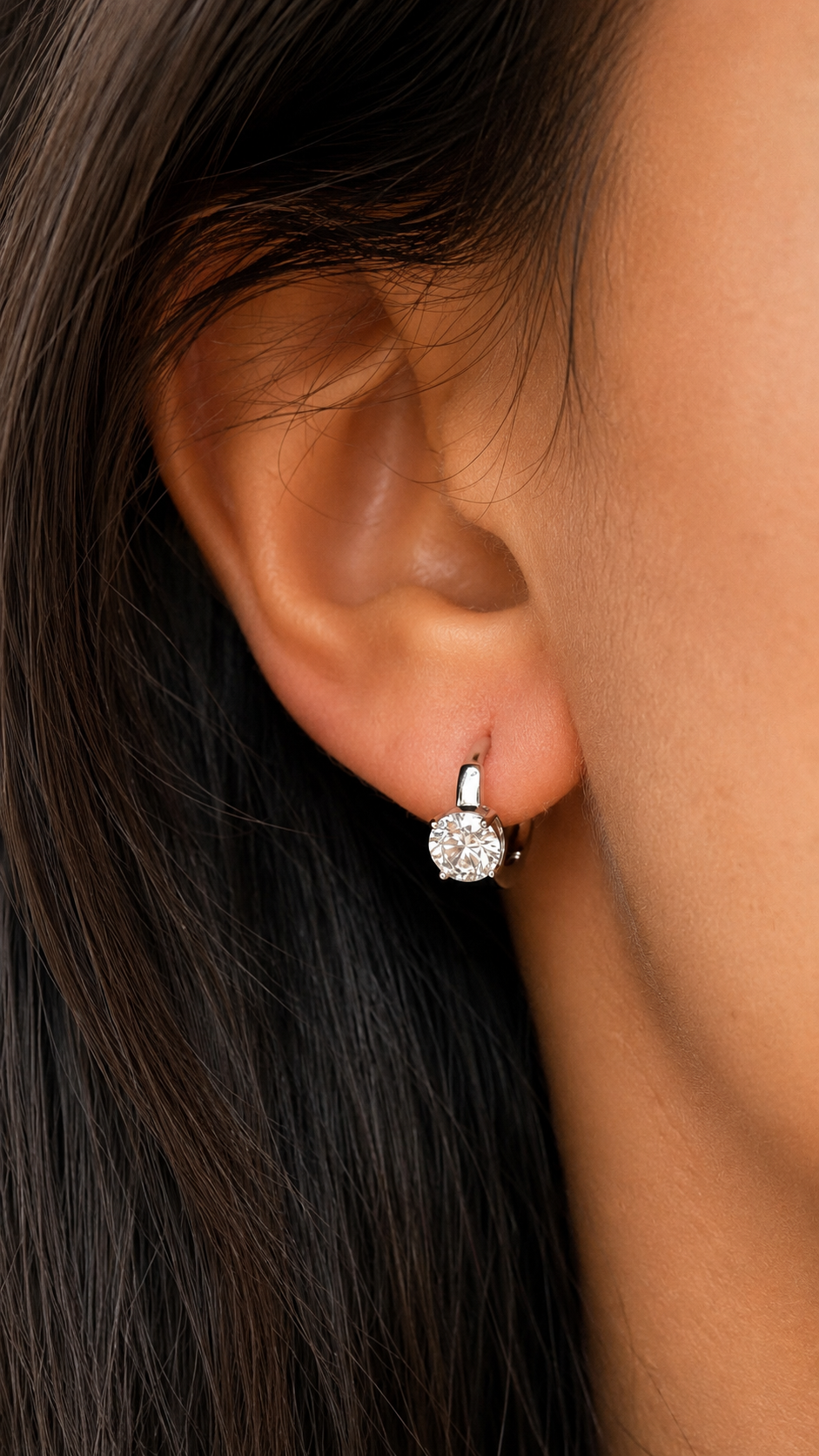 Brinco Argola Nick Moissanite Prata 925