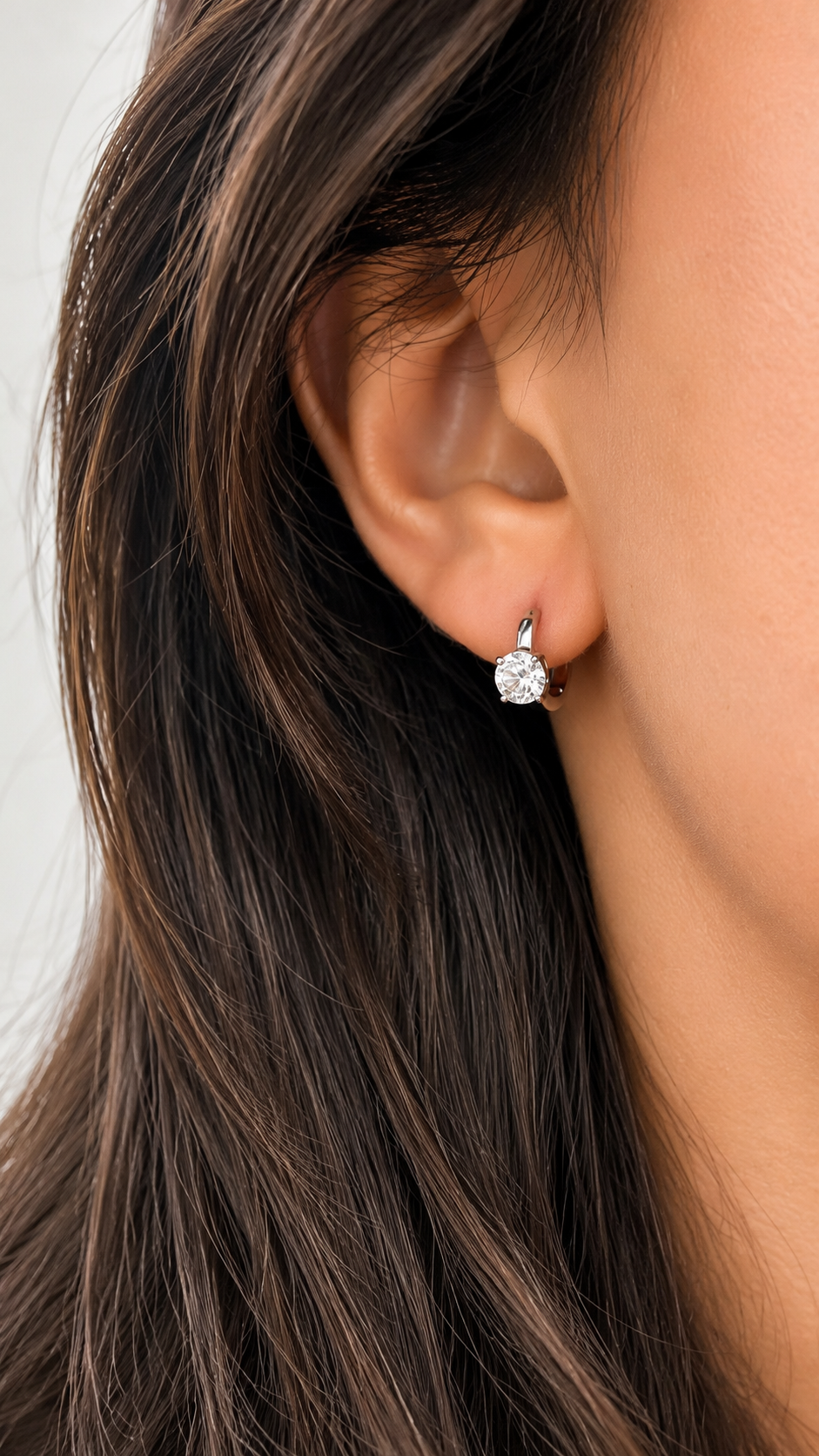 Brinco Argola Nick Moissanite Prata 925