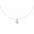 Colar Nylon 0,5ct Moissanite Prata 925