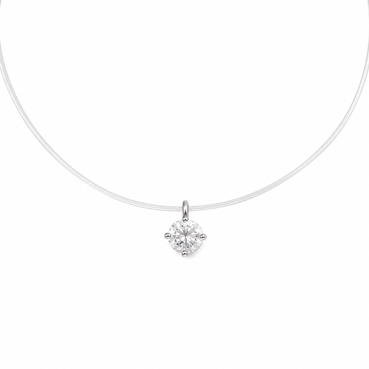 Colar Nylon 0,5ct Moissanite Prata 925