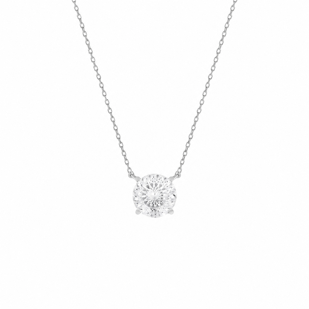 Colar Esme Portuguese Cut 8mm Moissanite Prata 925