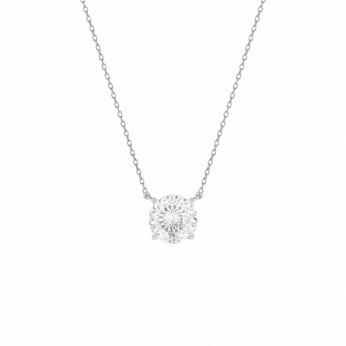 Colar Esme Portuguese Cut 8mm Moissanite Prata 925