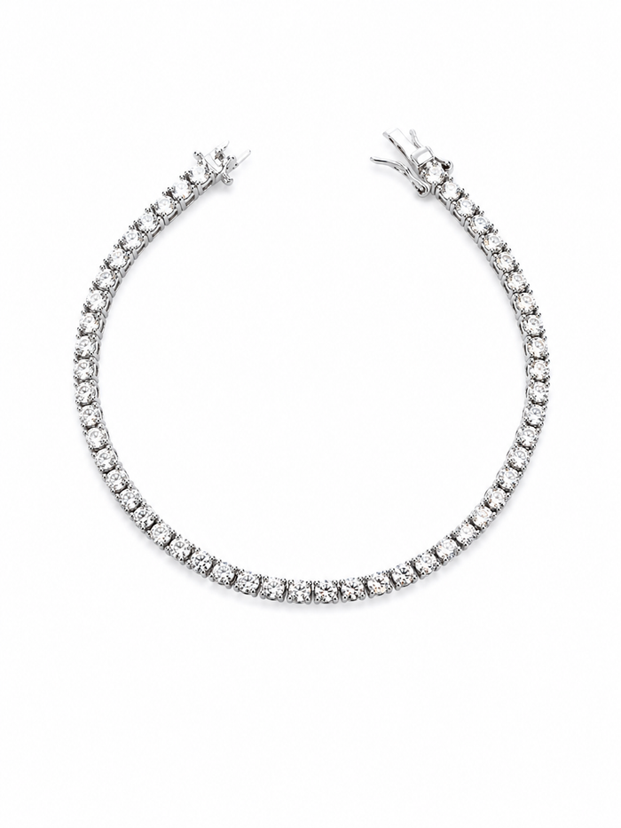Pulseira Riviera Clássica 4mm Prata 925