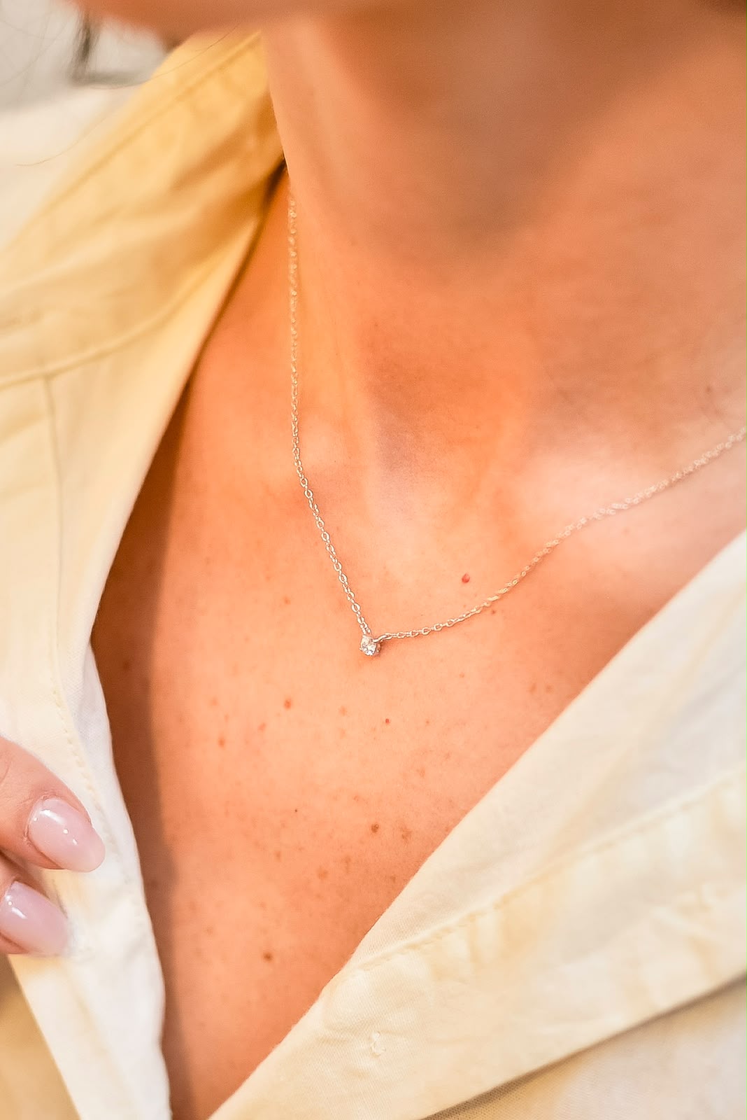 Colar Clair Zircônia Cristal 3mm Prata 925