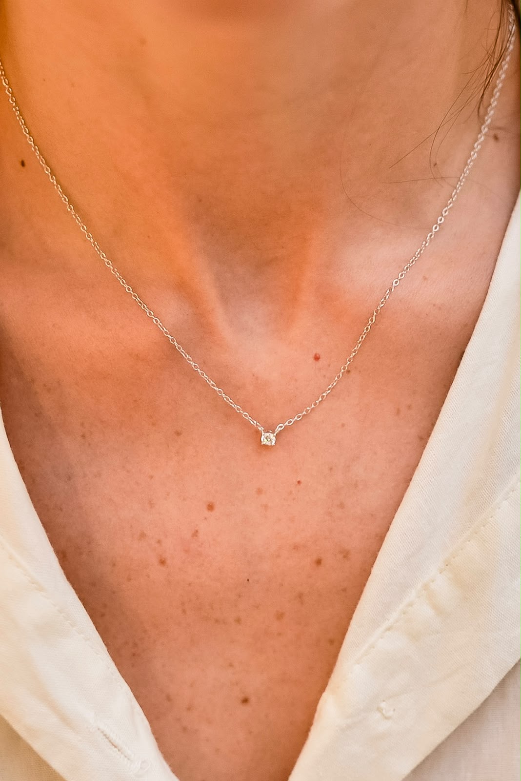 Colar Clair Zircônia Cristal 3mm Prata 925