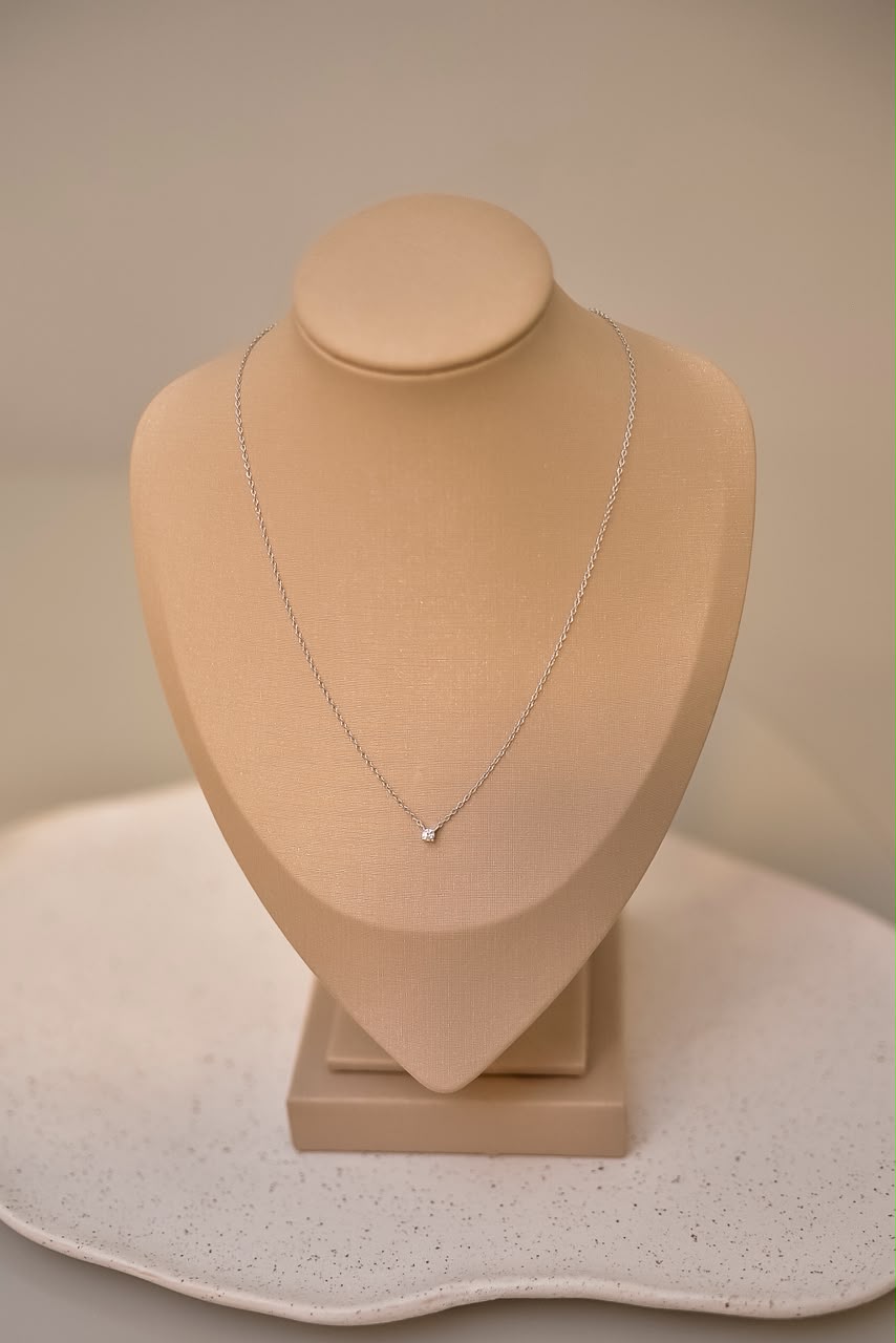 Colar Clair Zircônia Cristal 3mm Prata 925