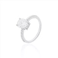 Anel Oval Moissanite Prata 925