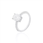 Anel Oval Moissanite Prata 925