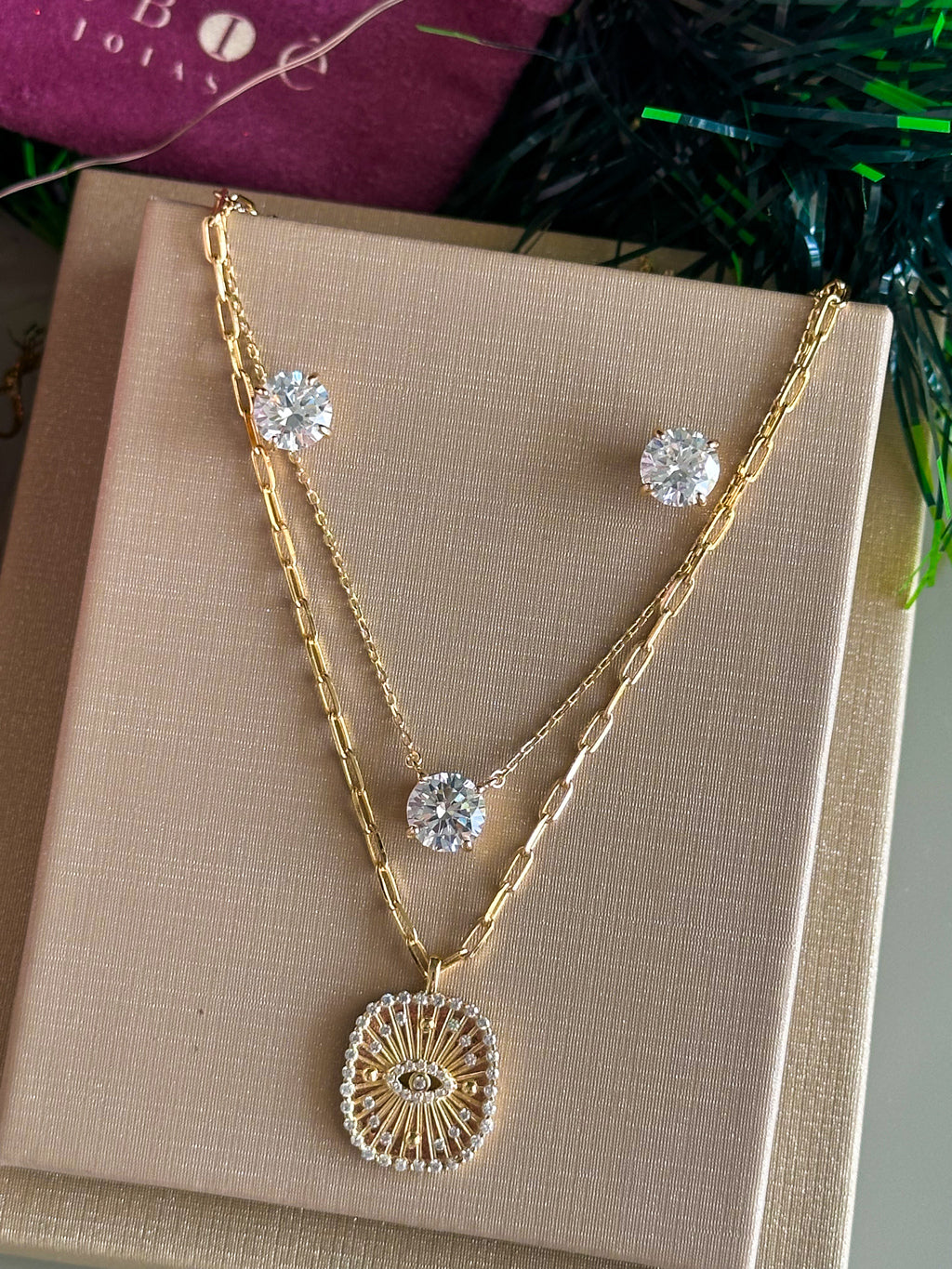 Colar Clair Zircônia Cristal 8mm Prata 925