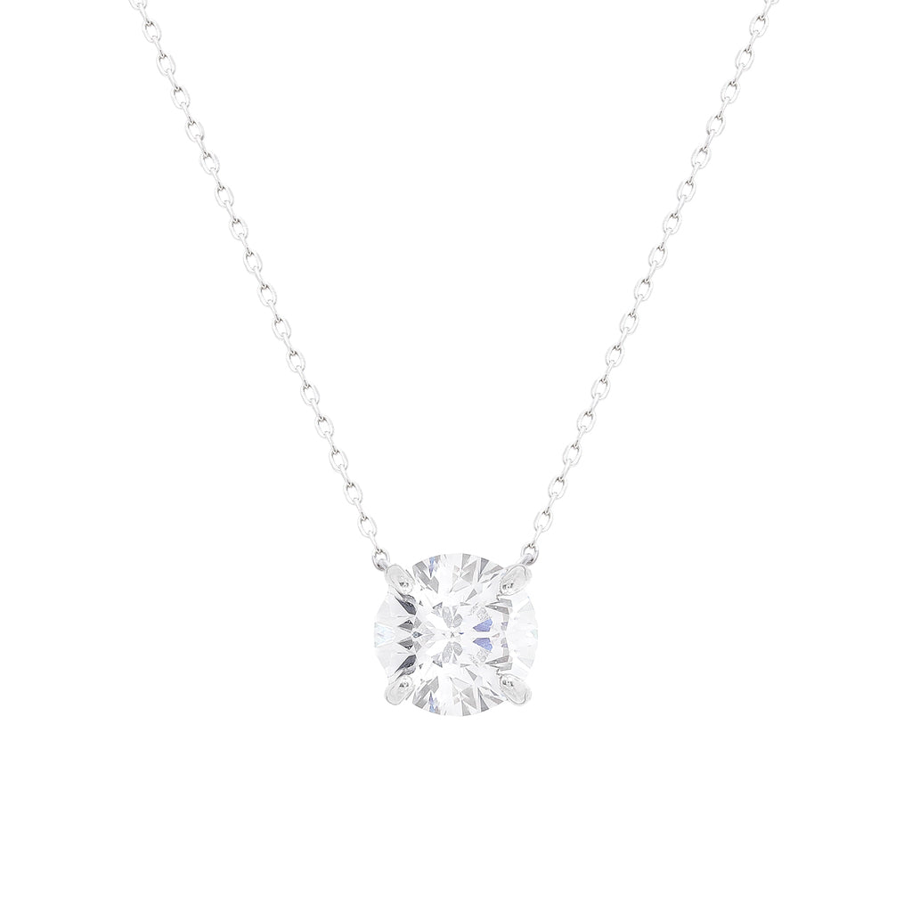 Colar Clair Zircônia Cristal 8mm Prata 925