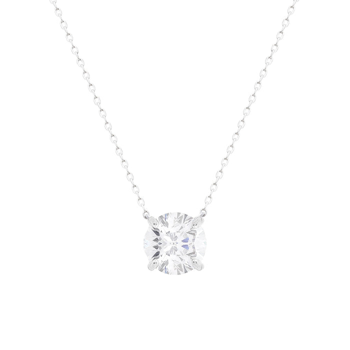 Colar Clair Zircônia Cristal 8mm Prata 925