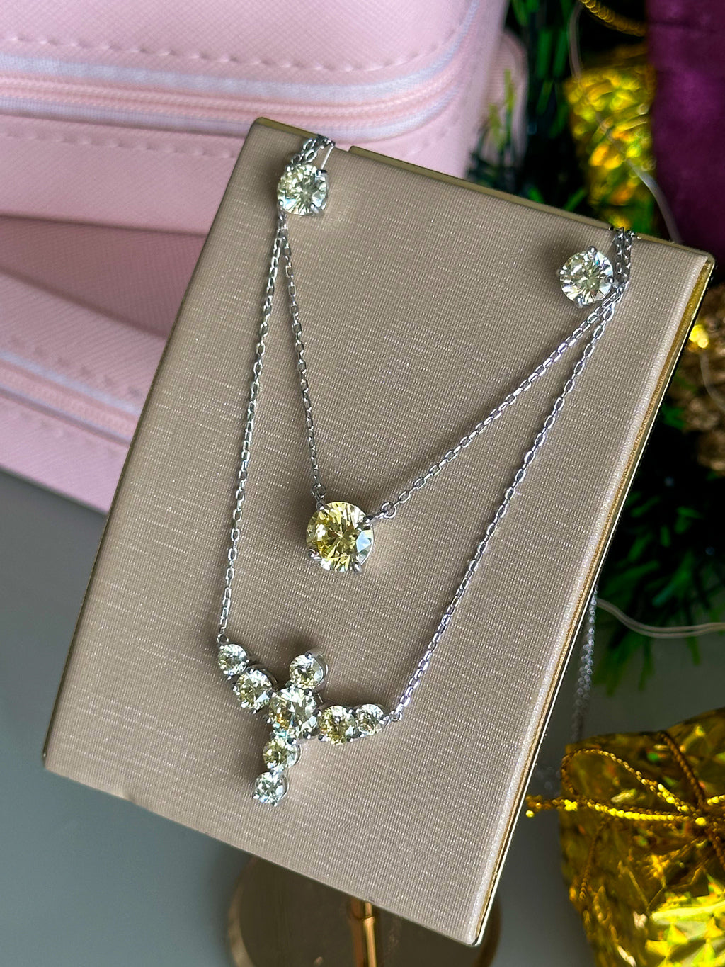 Colar Clair Yellow Fancy Prata 925