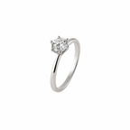 Anel Solitário Moissanite 6,5mm Prata 925