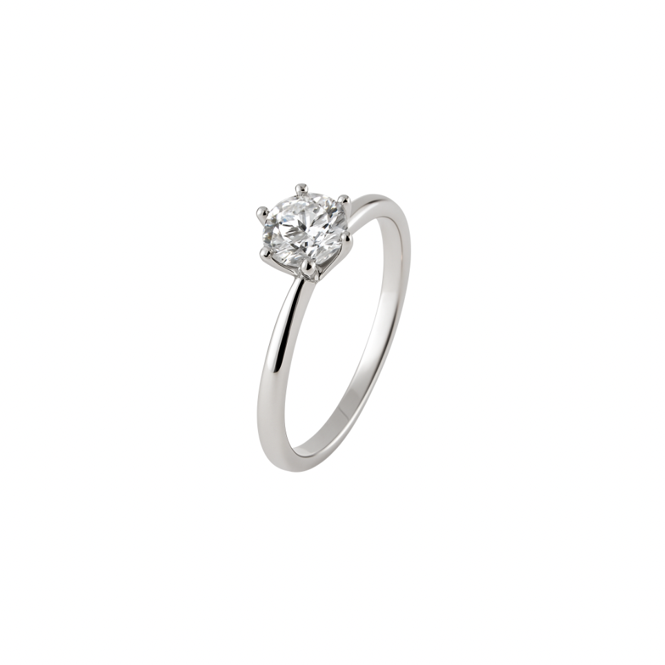 Anel Solitário Moissanite 6,5mm Prata 925