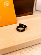 Anel Silicone Black Moissanite Prata 925