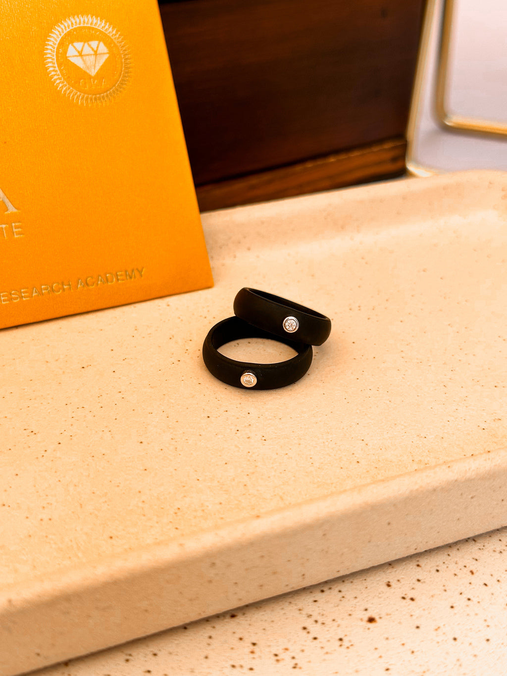 Anel Silicone Black Moissanite Prata 925