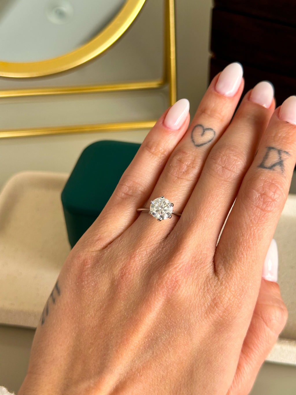 Anel Solitário Moissanite 8mm Prata 925