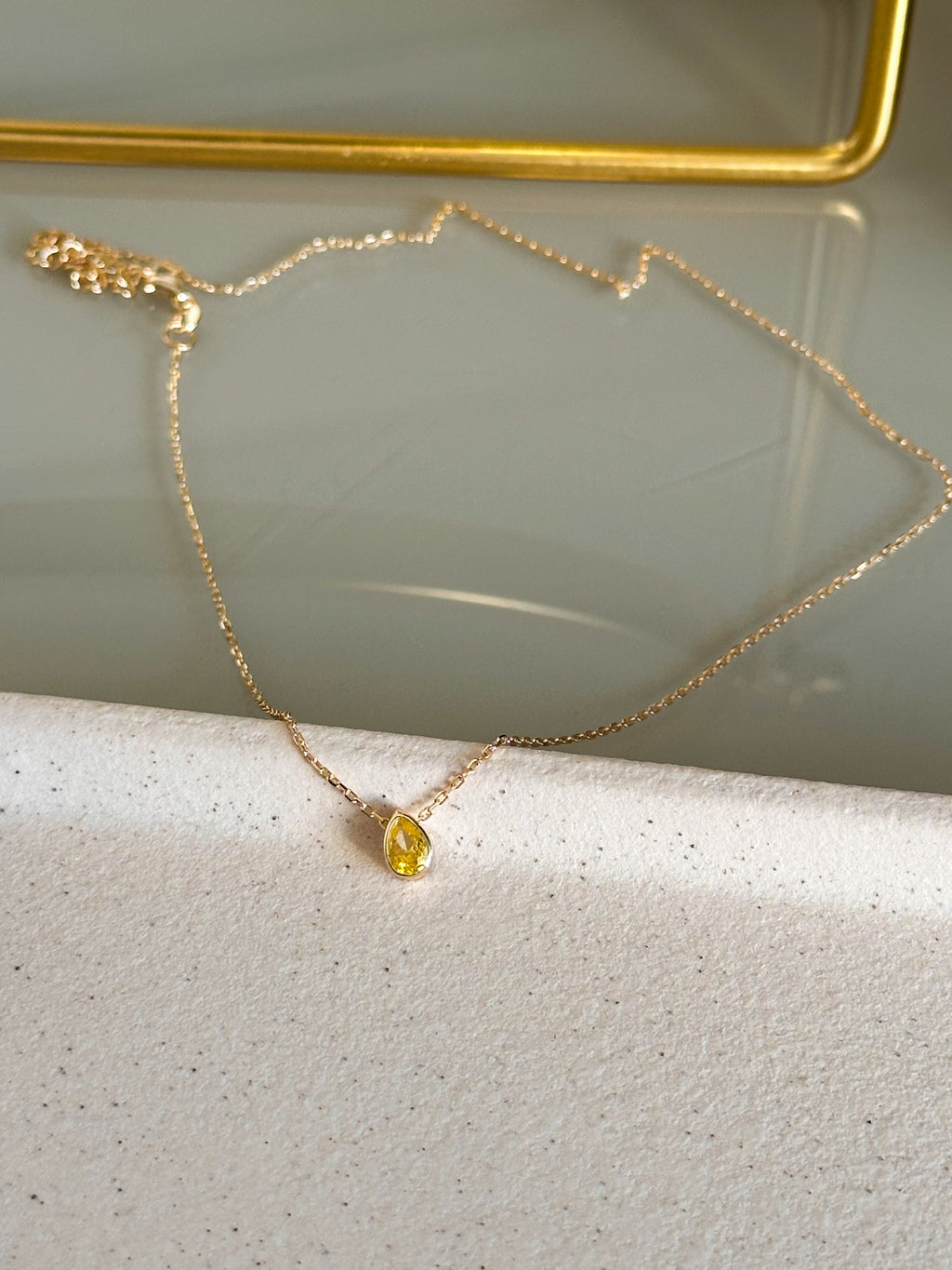 Colar Gota Yellow Prata 925