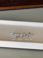 Brinco Esme Moissanite 6,5mm Prata 925