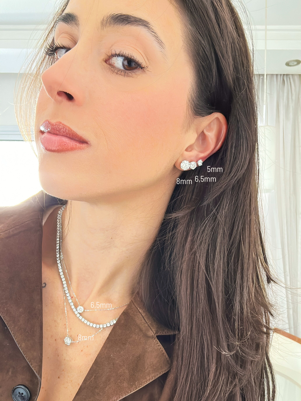 Colar Esme Moissanite 8mm Prata 925