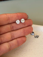 Brinco Esme Moissanite 6,5mm Prata 925