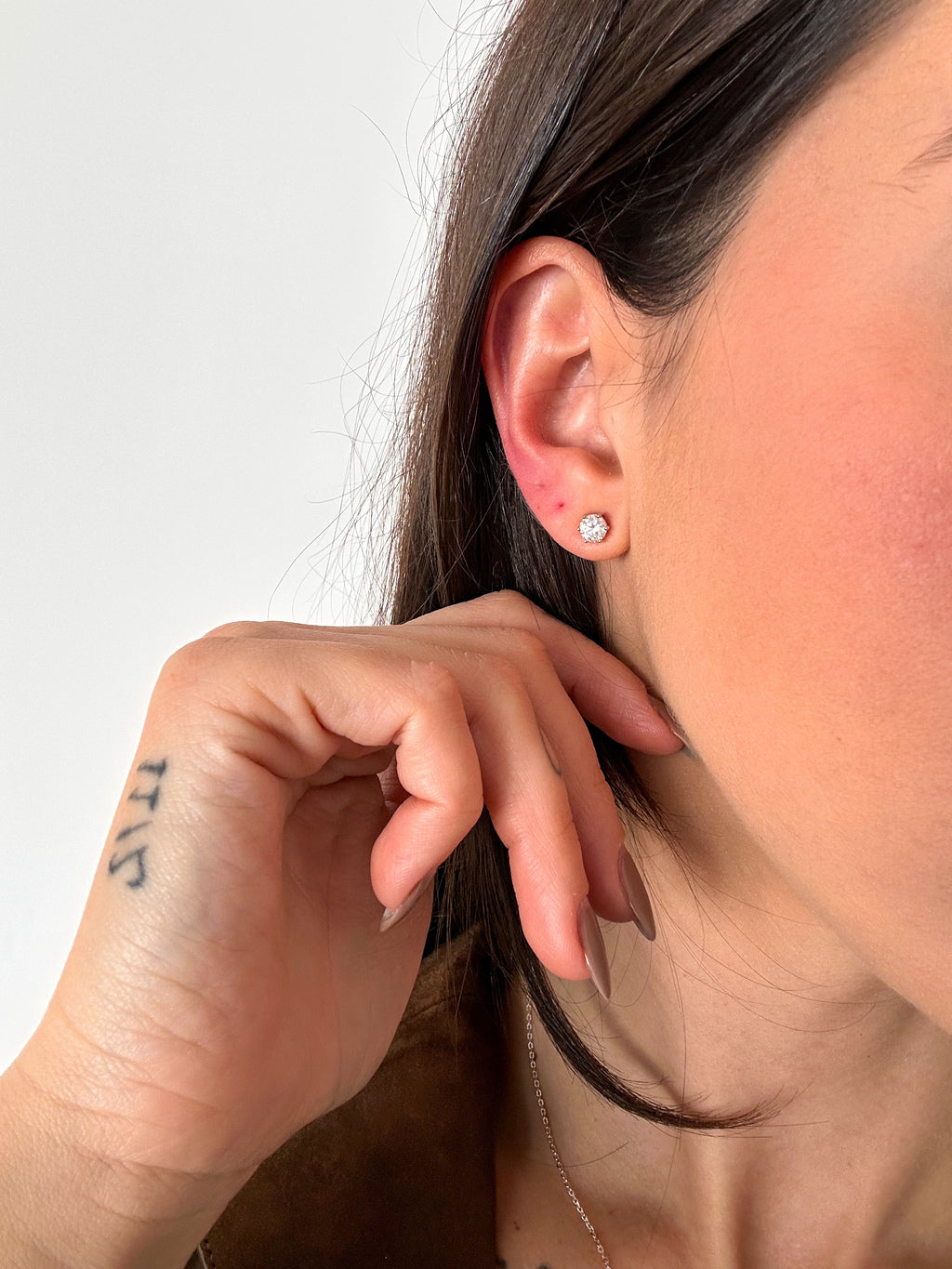 Brinco Esme Moissanite 5mm Prata 925