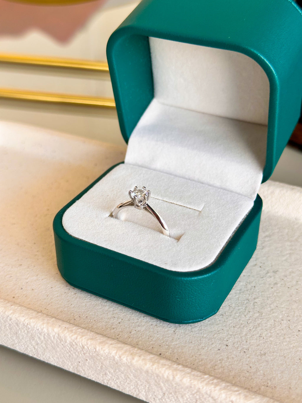 Anel Solitário Moissanite 5mm Prata 925