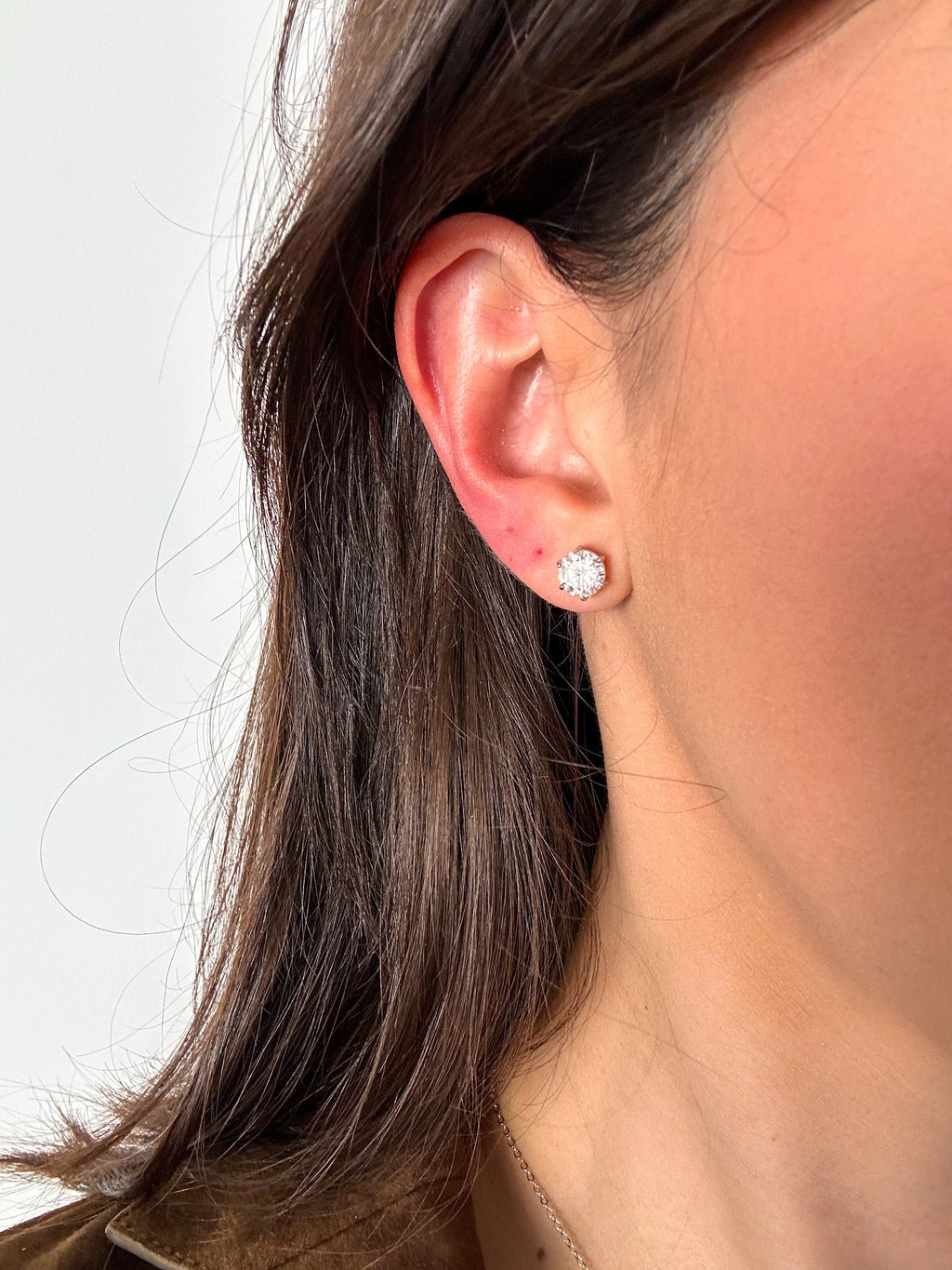 Brinco Esme Moissanite 6,5mm Prata 925