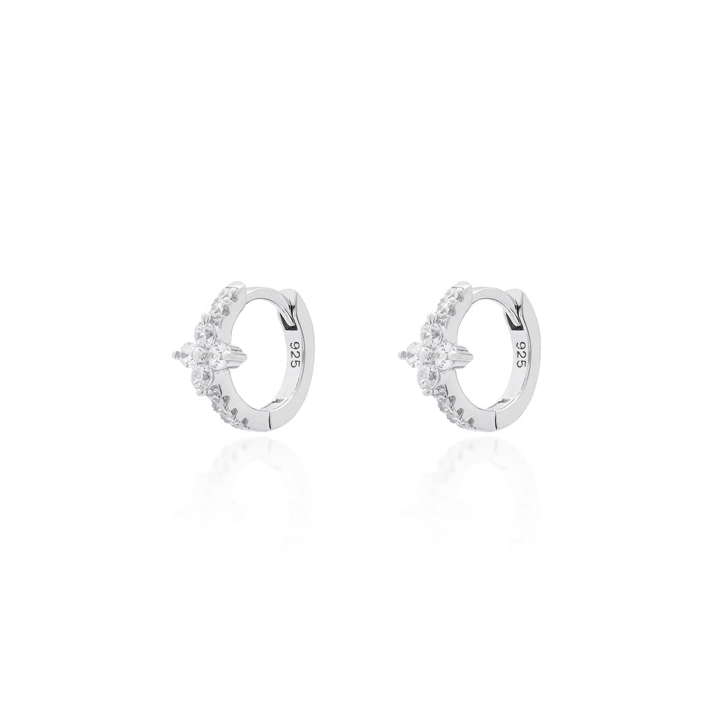 Brinco Argola Essenza Flor Prata 925