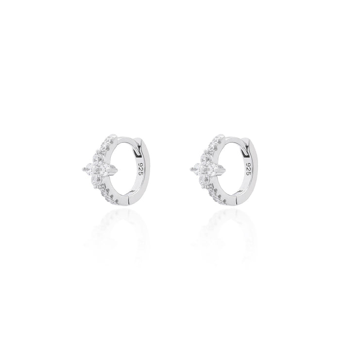 Brinco Argola Essenza Flor Prata 925