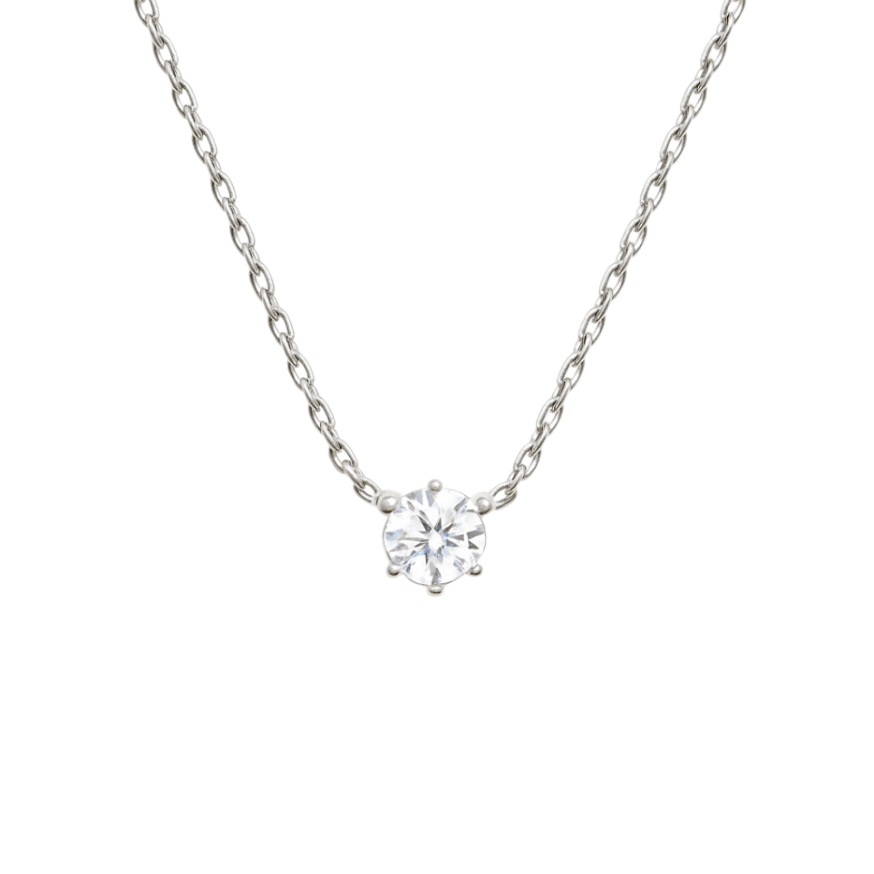 Colar Esme Moissanite 6,5mm Prata 925
