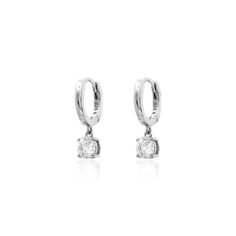 Argola Ponto de Luz Moissanite Prata 925