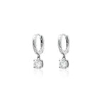 Argola Ponto de Luz Moissanite Prata 925