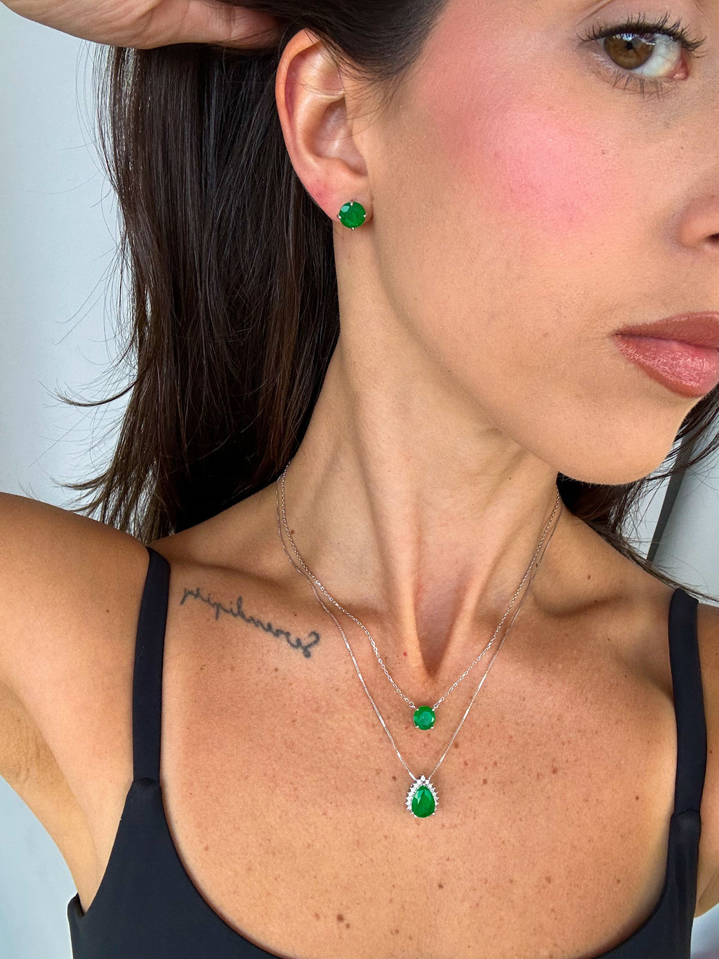 Colar Clair Esmeralda Prata 925