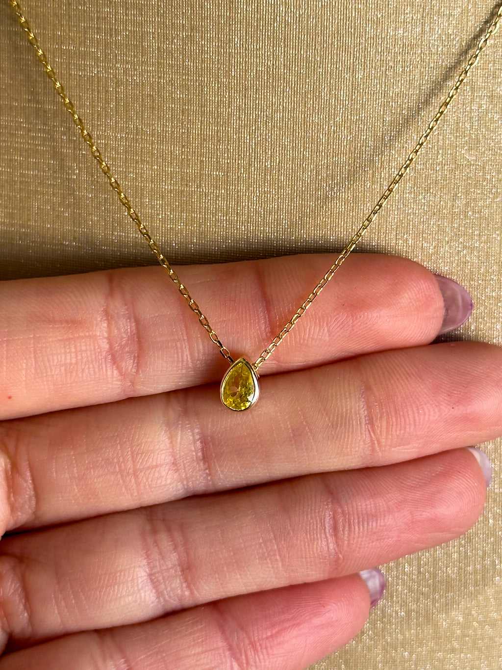 Colar Gota Yellow Prata 925