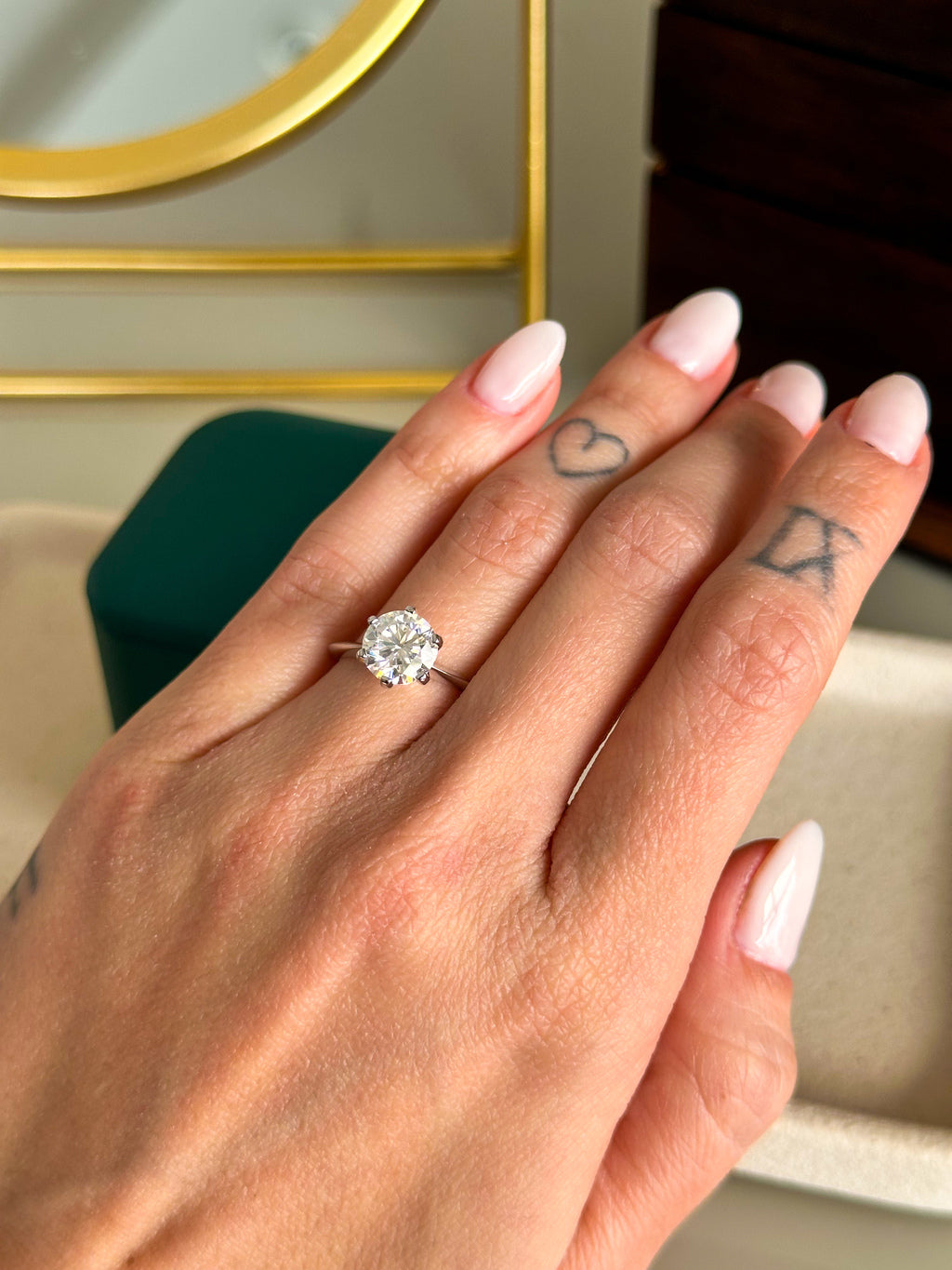 Anel Solitário Moissanite 8mm Prata 925
