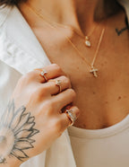 Anel Stella Duo Moissanite Prata 925