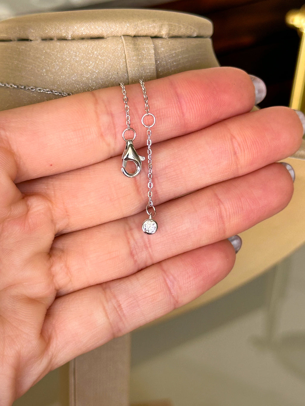 Colar Esme Moissanite 5mm Prata 925