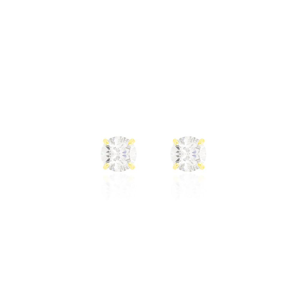 Brinco Clair Zircônia Cristal 8mm Prata 925