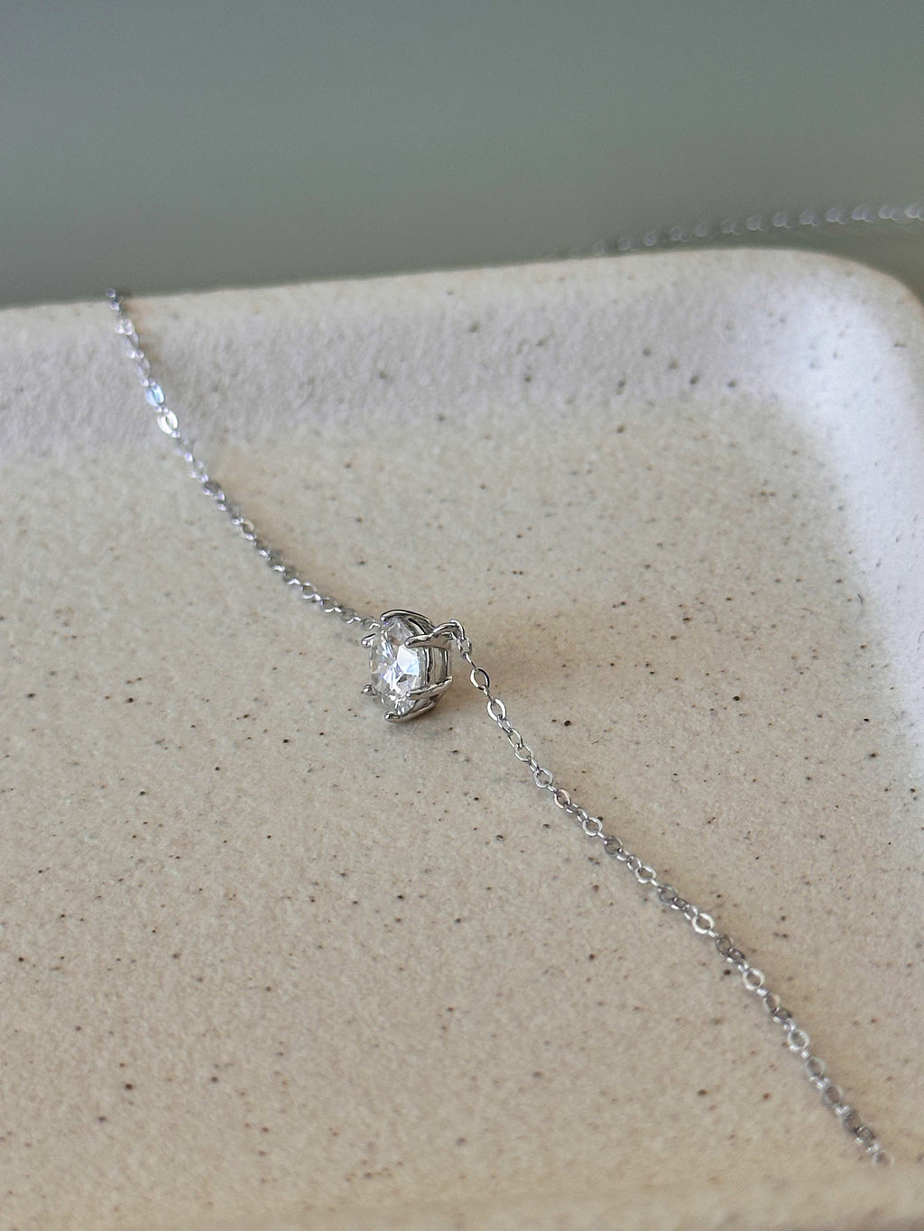 Colar Esme Moissanite 6,5mm Prata 925