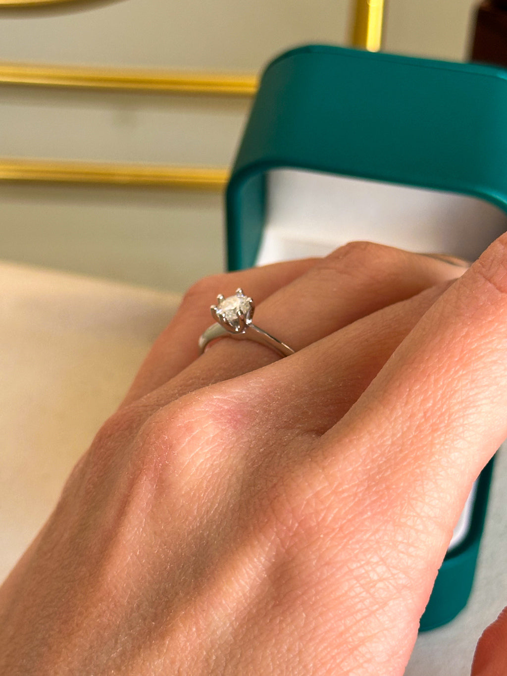 Anel Solitário Moissanite 5mm Prata 925