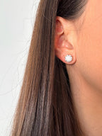 Brinco Esme Moissanite 8mm Prata 925