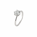 Anel Solitário Moissanite 8mm Prata 925