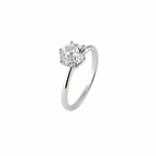 Anel Solitário Moissanite 8mm Prata 925