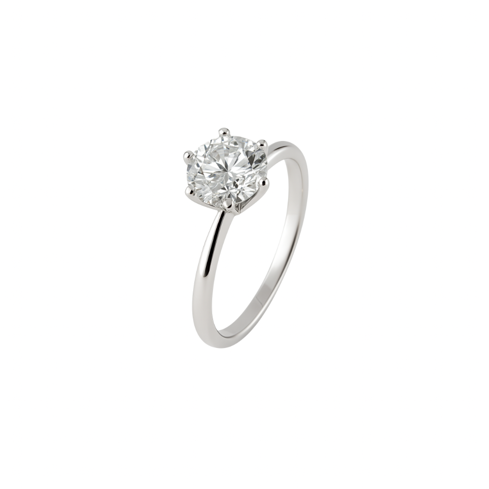 Anel Solitário Moissanite 8mm Prata 925