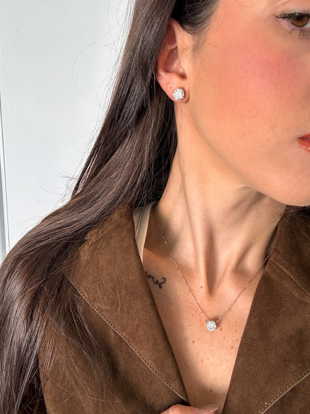 Colar Esme Moissanite 8mm Prata 925