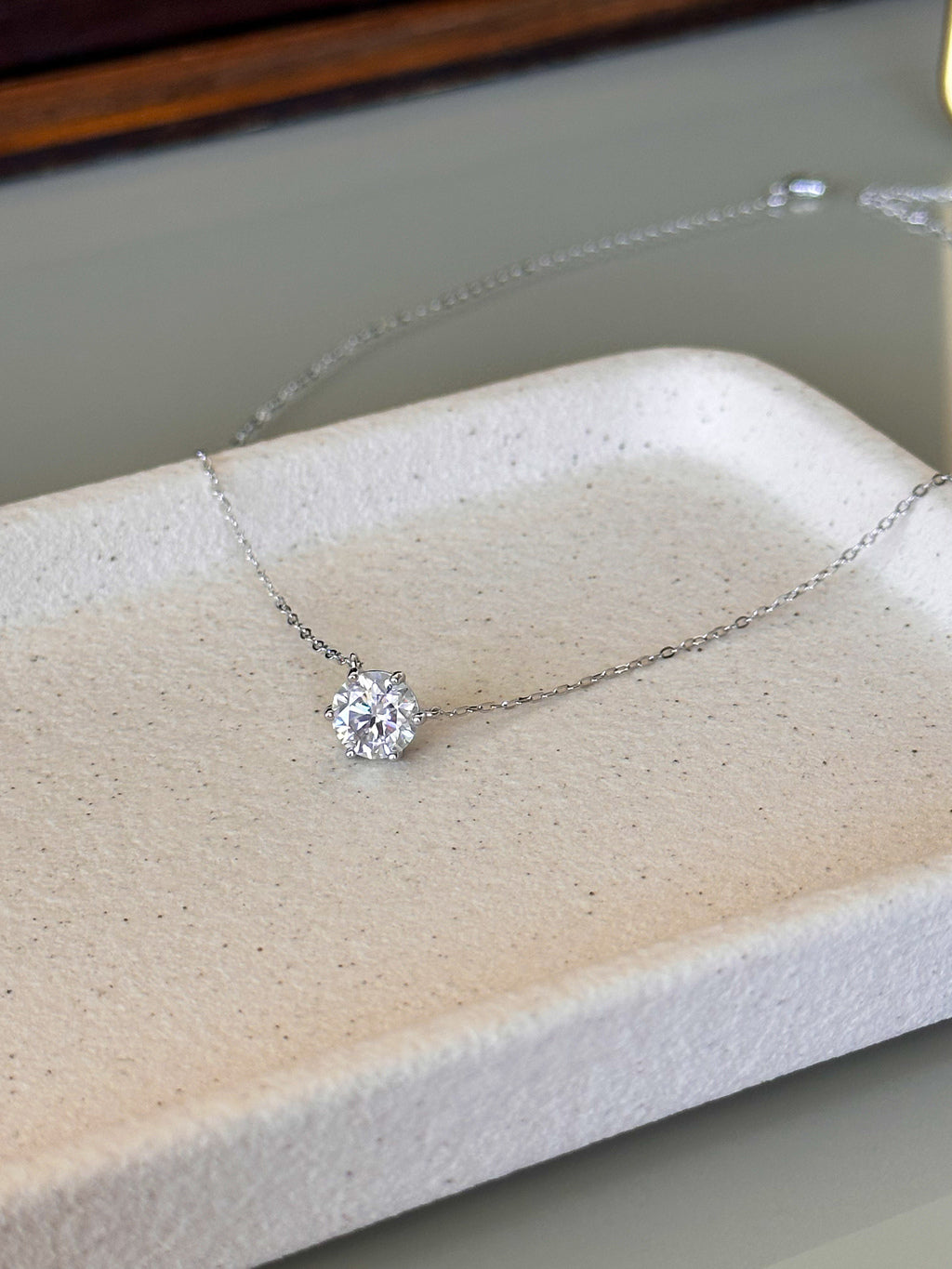 Colar Esme Moissanite 8mm Prata 925