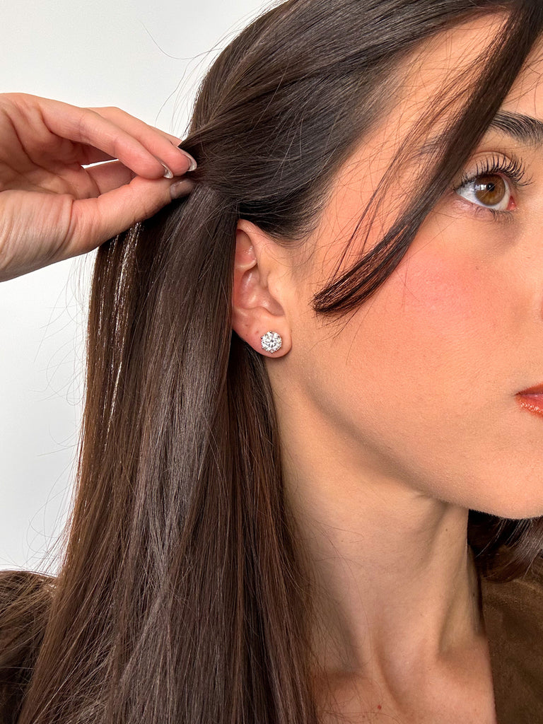 Brinco Esme Moissanite 10mm Prata 925