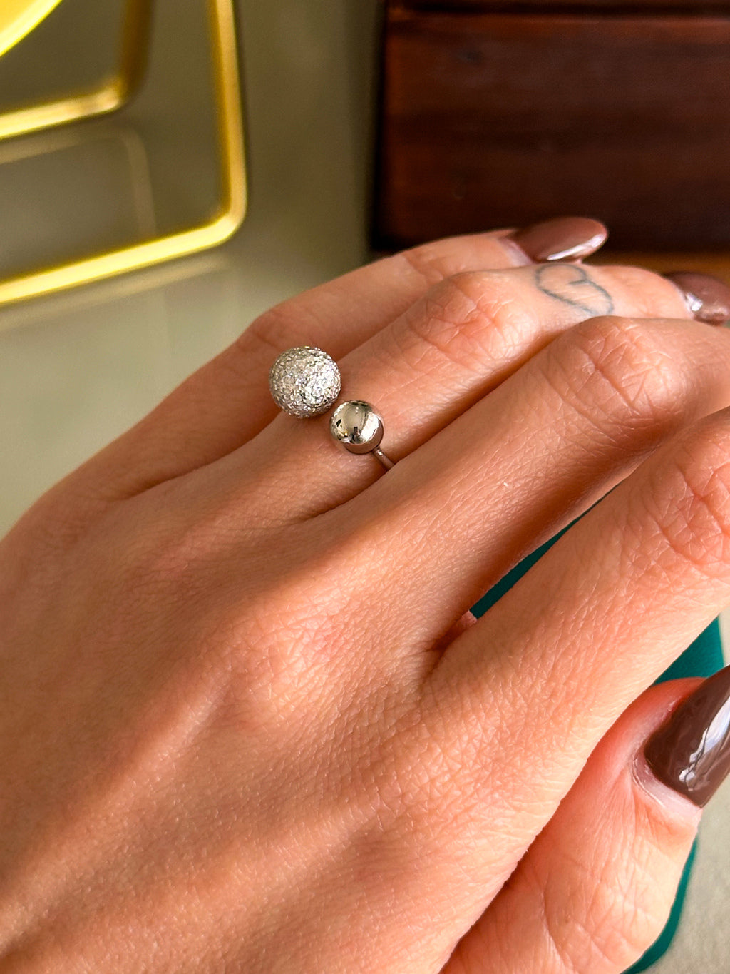 Anel Celine Prata 925 - “pinky ring”